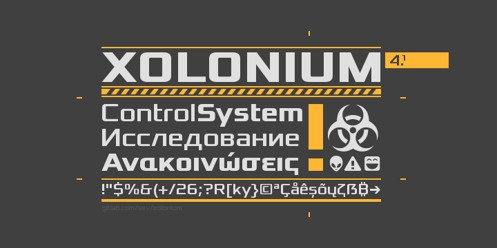 폰트 Xolonium