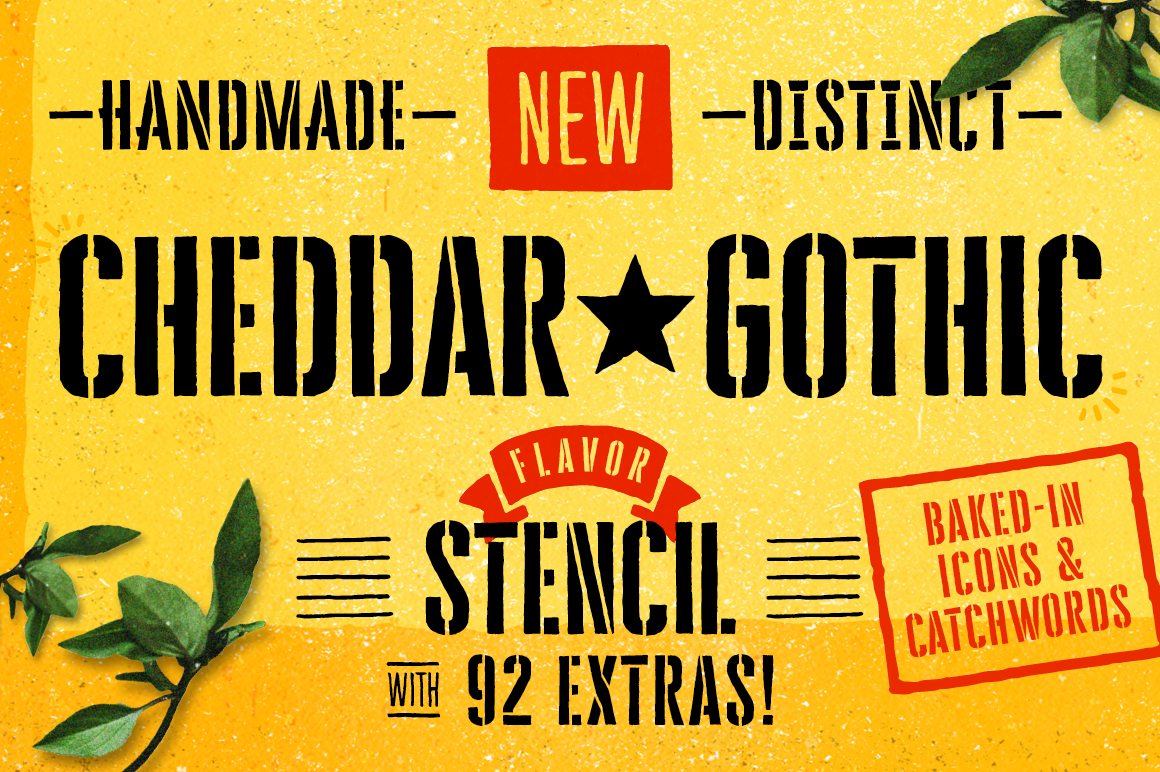 폰트 Cheddar Gothic Stencil