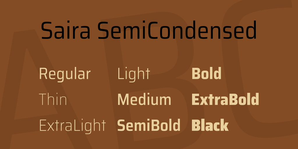 폰트 Saira Semi Condensed
