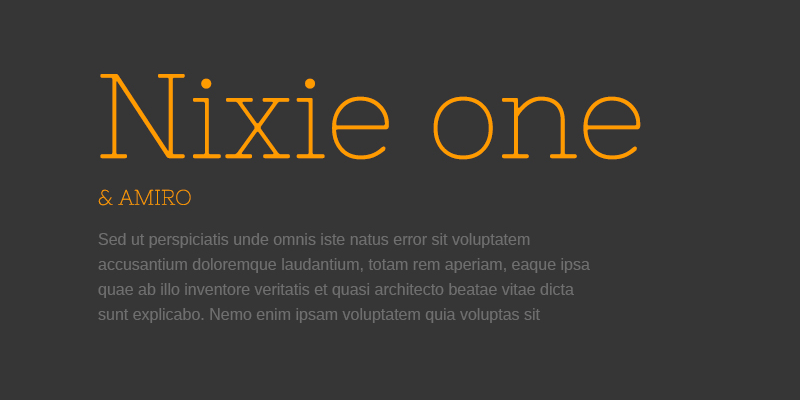 폰트 Nixie One