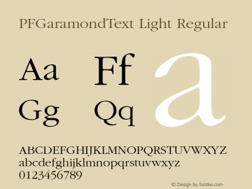 폰트 PF Garamond Text