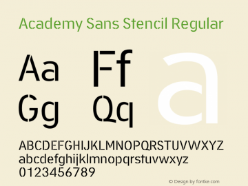 폰트 Academy Sans Stencil