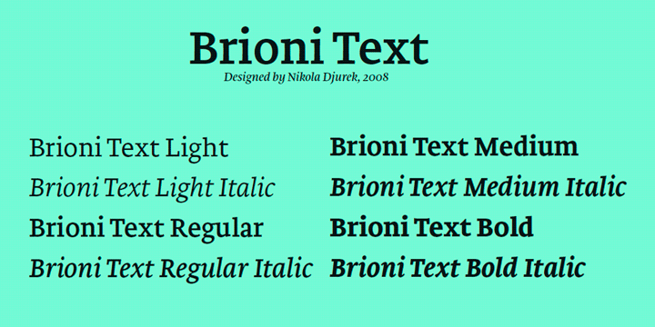 폰트 Brioni Text