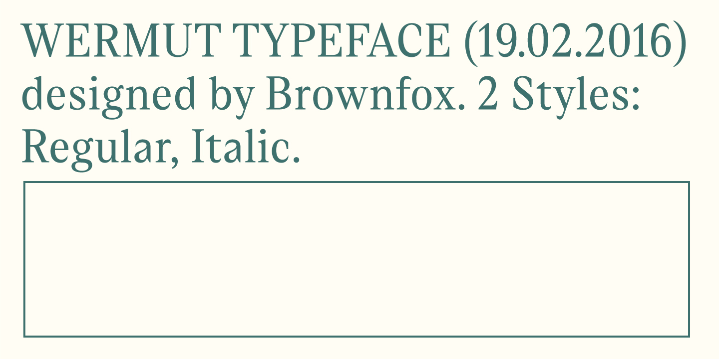 폰트 Wermut