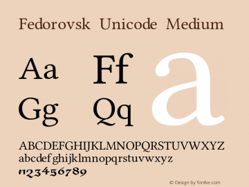 폰트 Fedorovsk Unicode