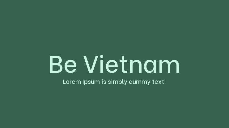 폰트 Be Vietnam Pro