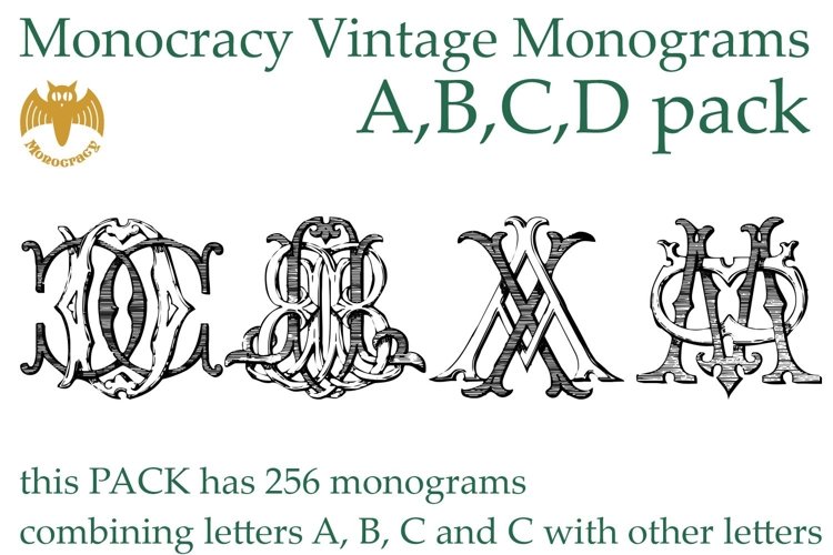 폰트 Monocracy Vintage Monograms