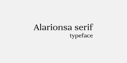 폰트 Alarionsa Serif