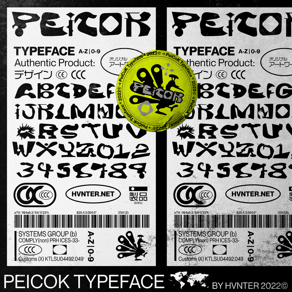 폰트 Peicok Typeface