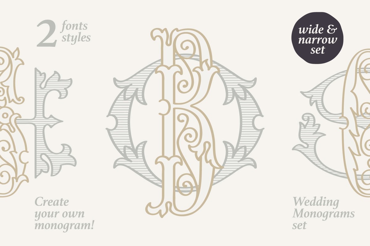 폰트 Wedding Monograms