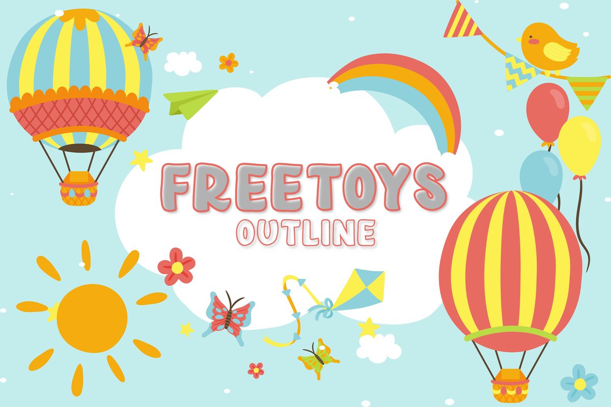 폰트 Freetoys Outline