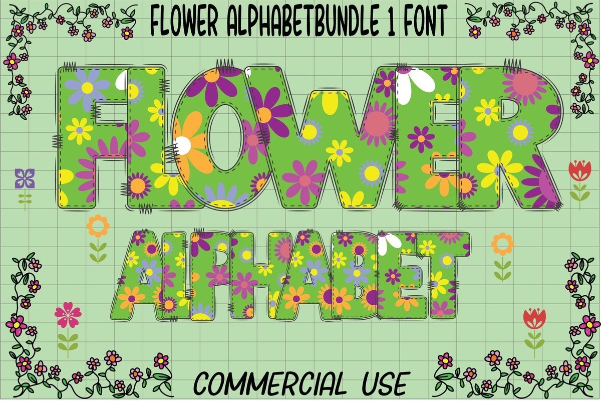 폰트 Flower Alphabet