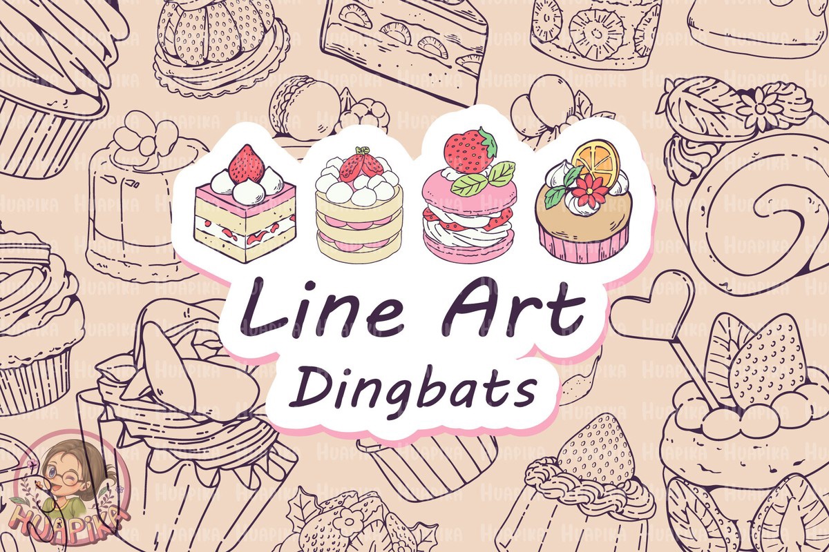 폰트 Cake Line Art