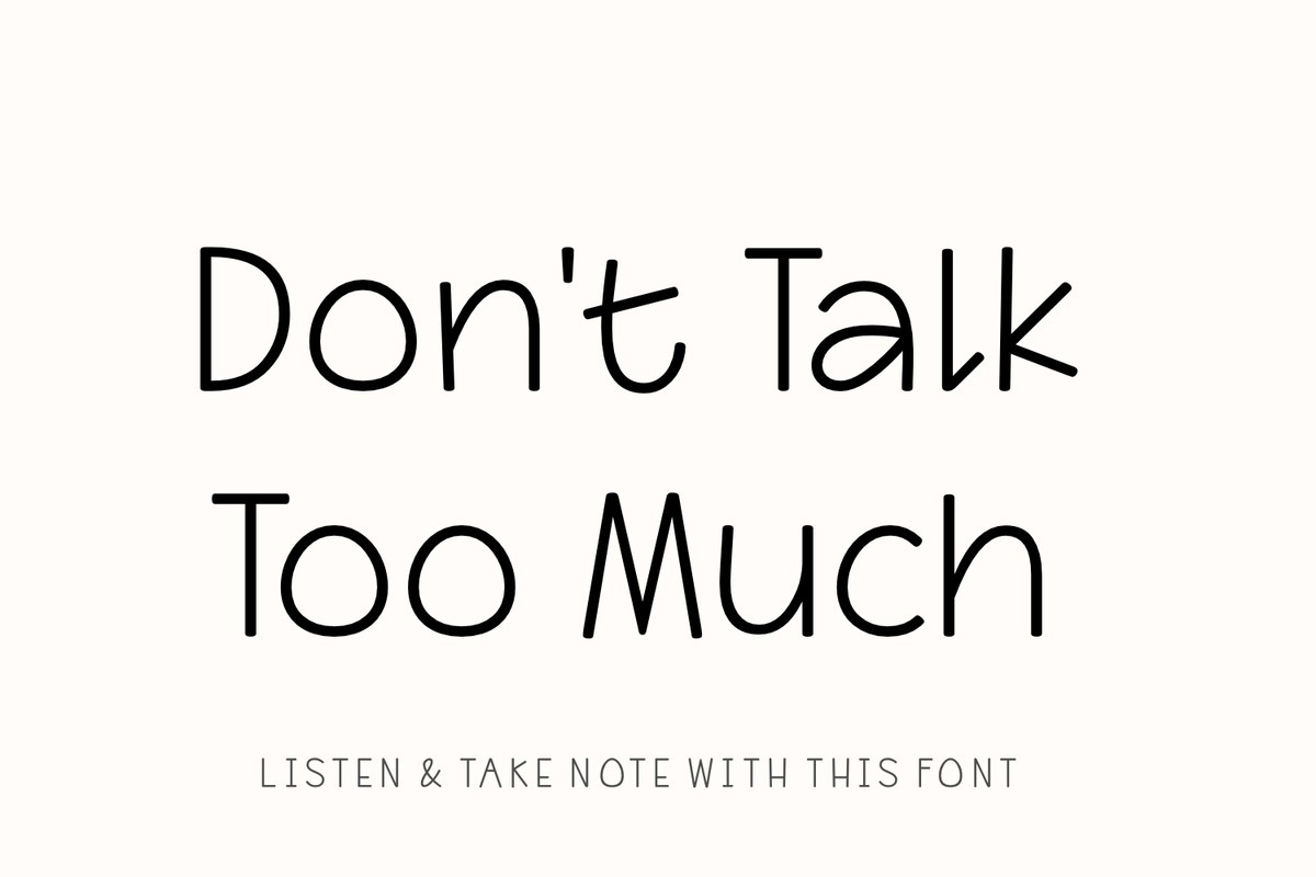 폰트 Don't Talk Too Much