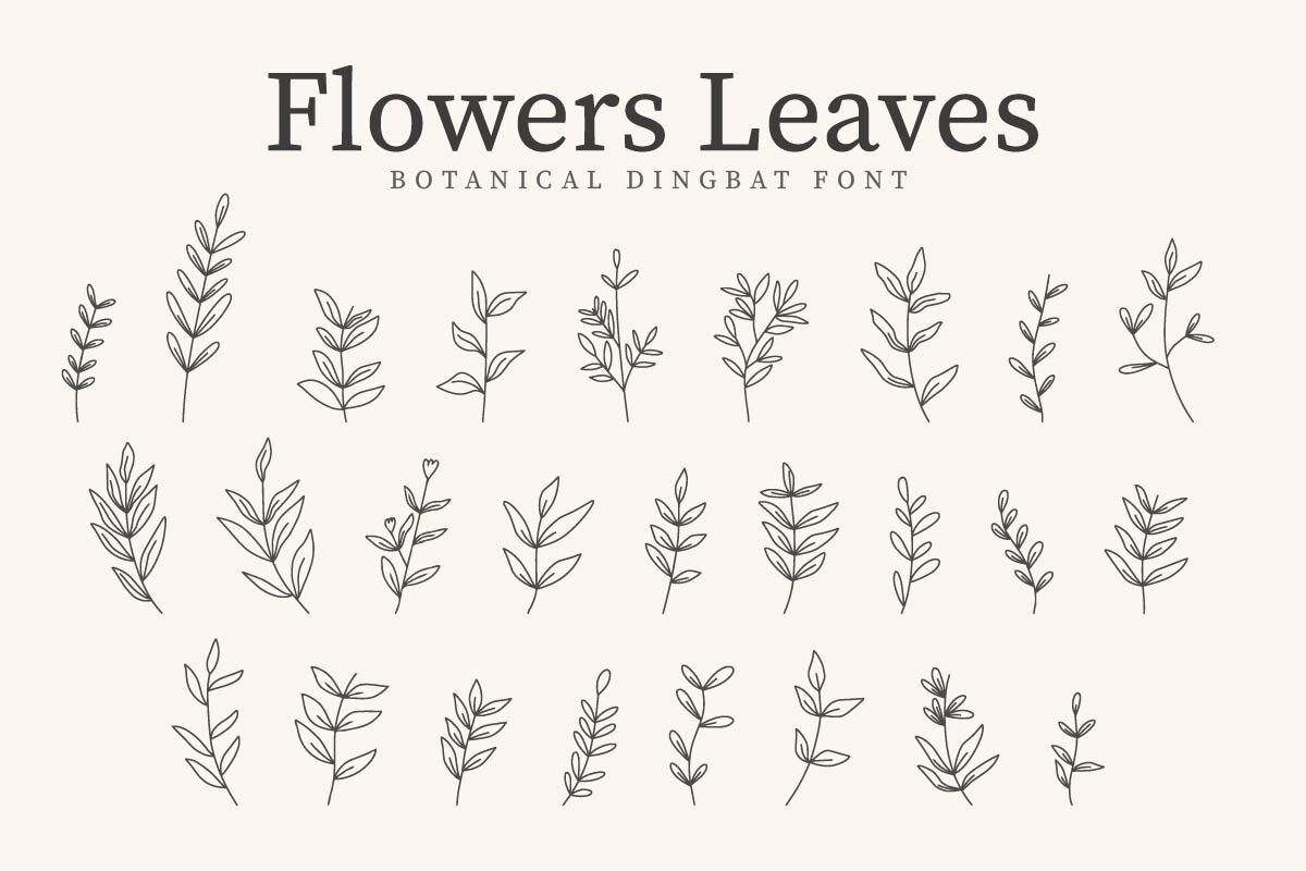 폰트 Flowers Leaves
