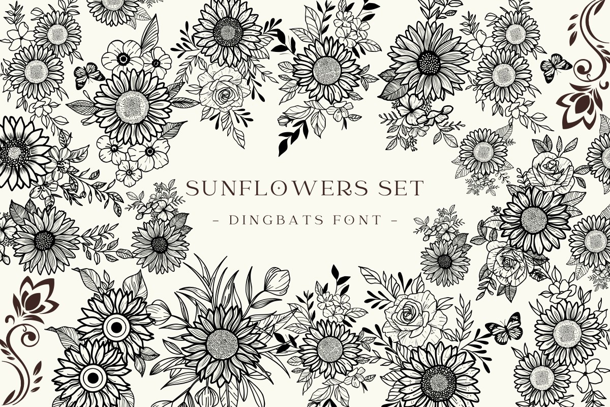폰트 Sunflowers Set