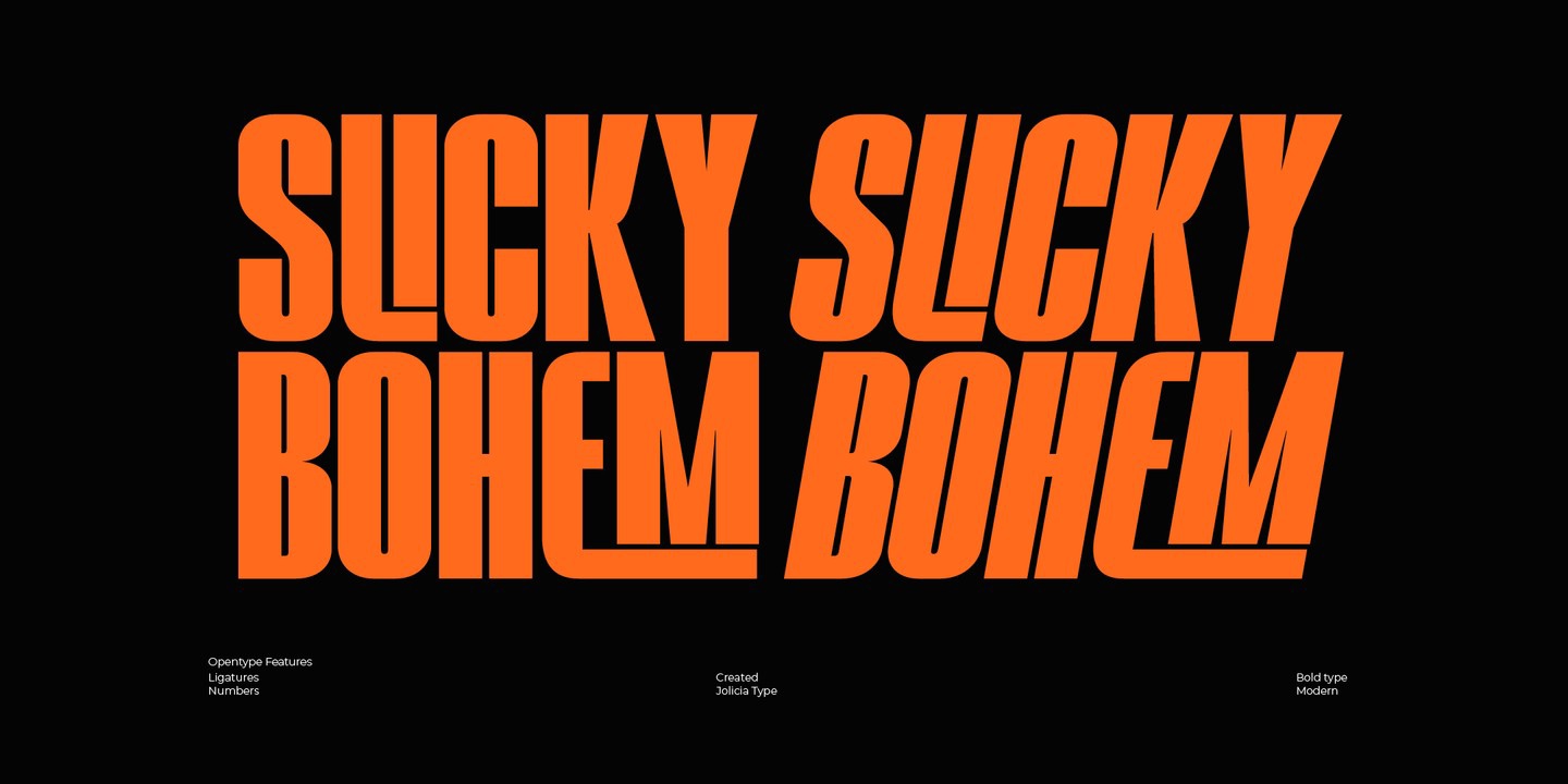 폰트 Slicky Bohem