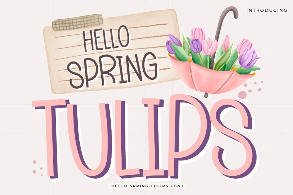 폰트 Hello Spring Tulips