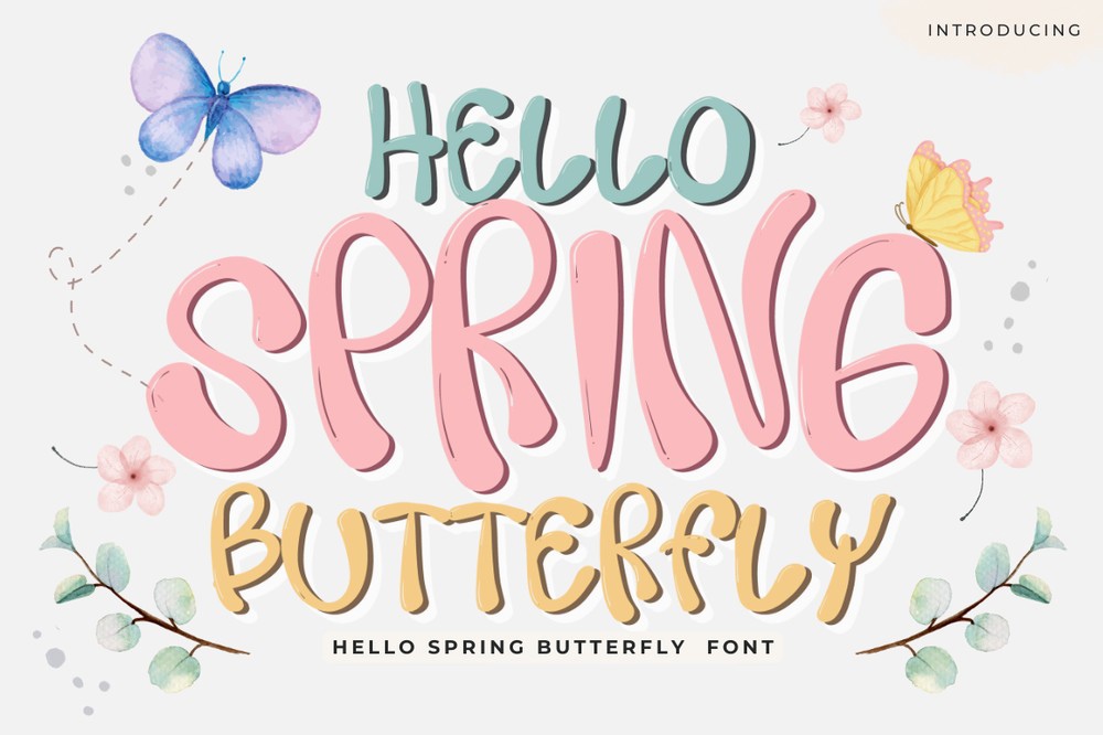 폰트 Hello Spring Butterfly