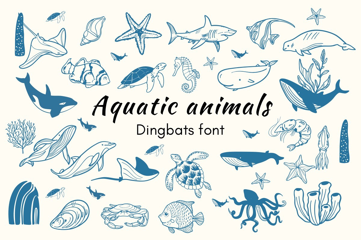 폰트 Aquatic Animals