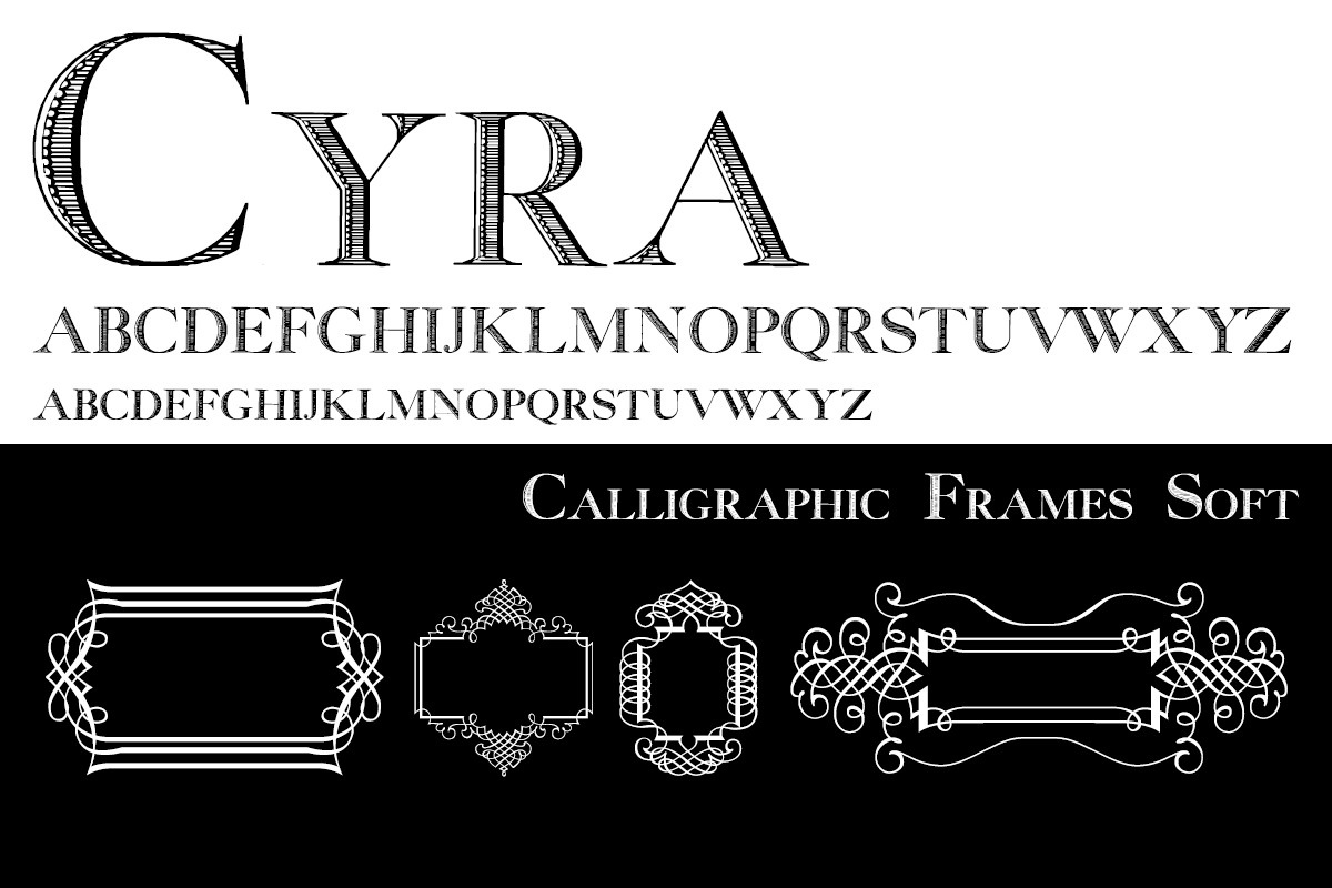 폰트 Calligraphic Frames Plus Cyra Duo