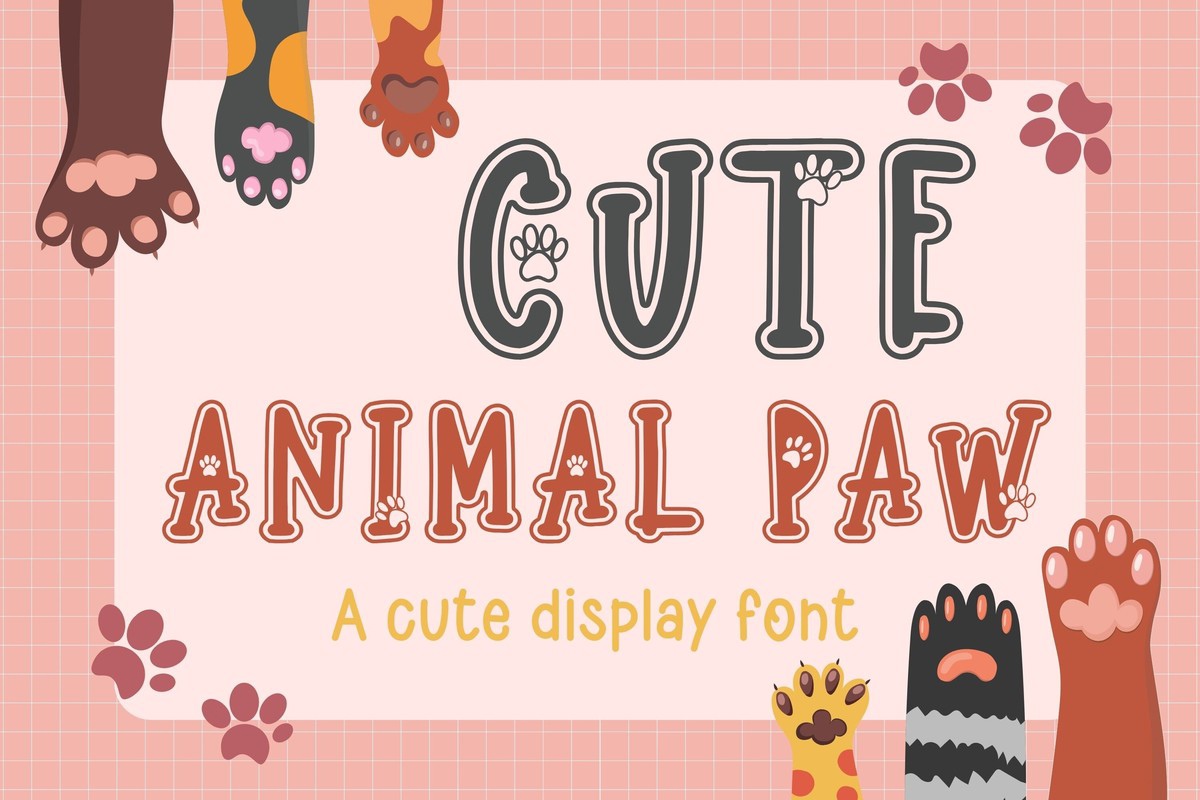 폰트 Cute Animal Paw