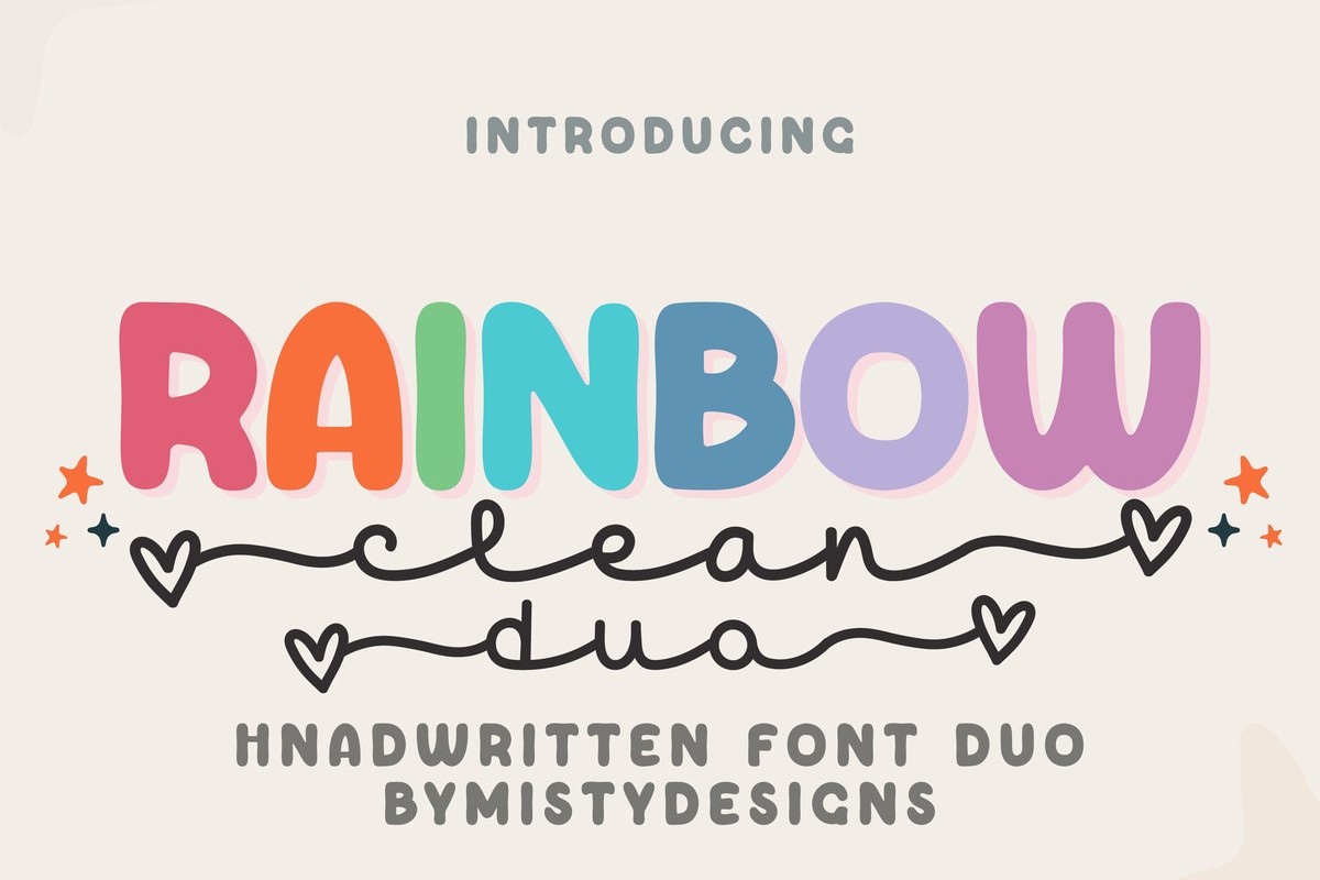 폰트 Rainbow Clean Duo
