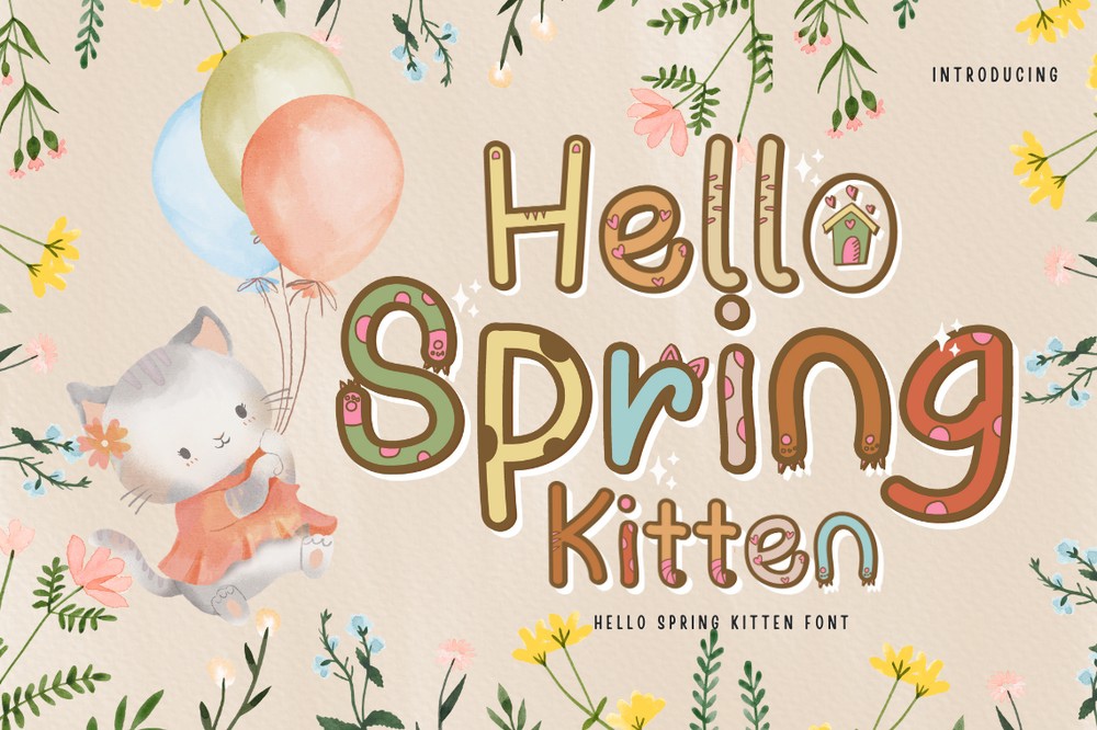 폰트 Hello Spring Kitten