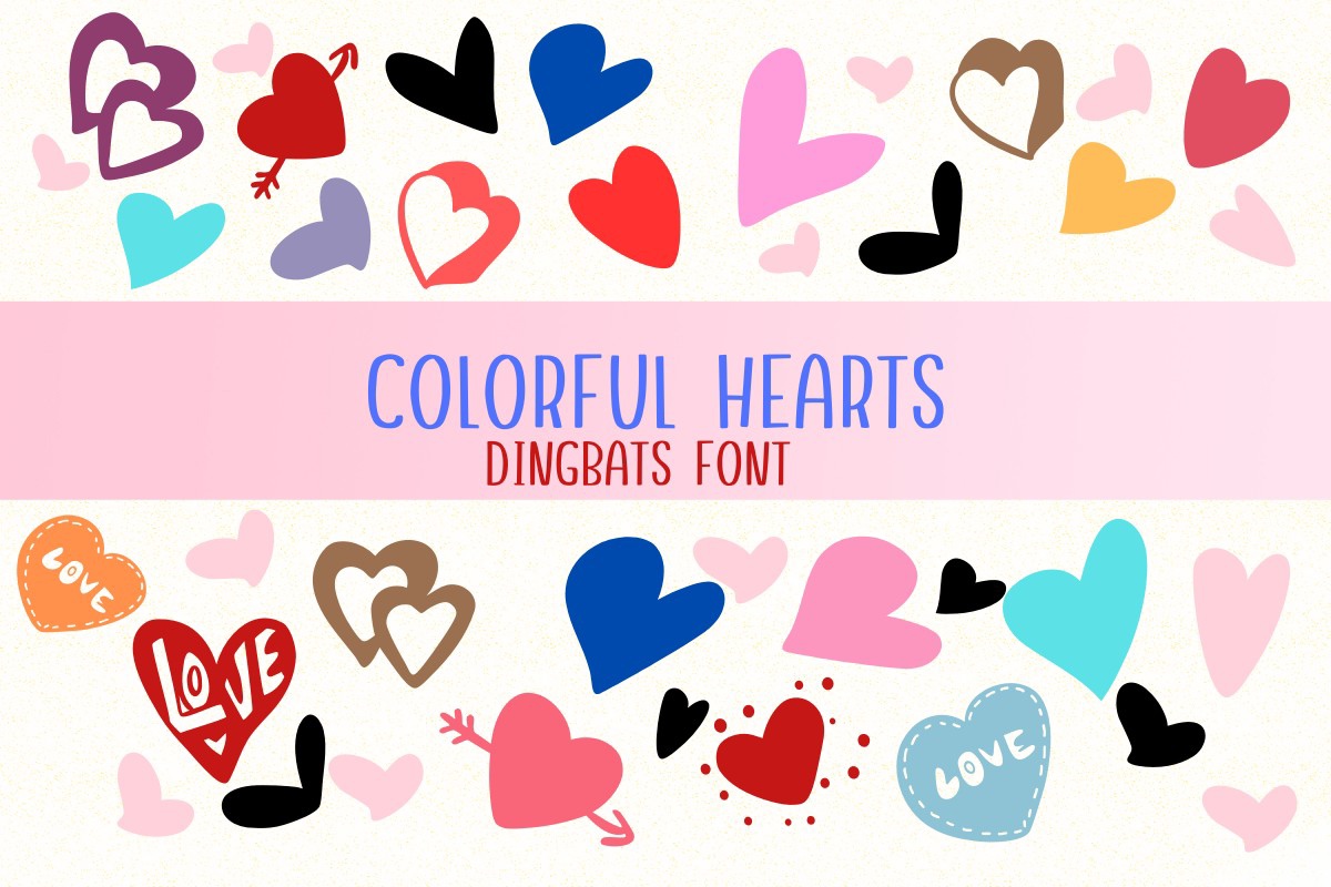 폰트 Colorful Hearts