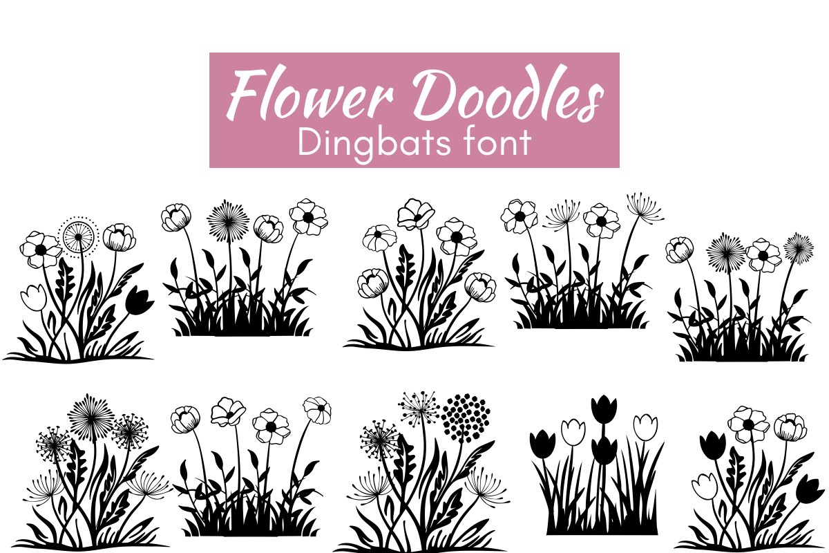 폰트 Flower Doodles