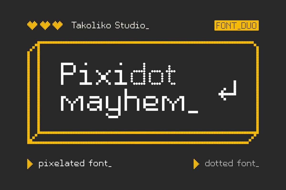 폰트 Pixidot Mayhem