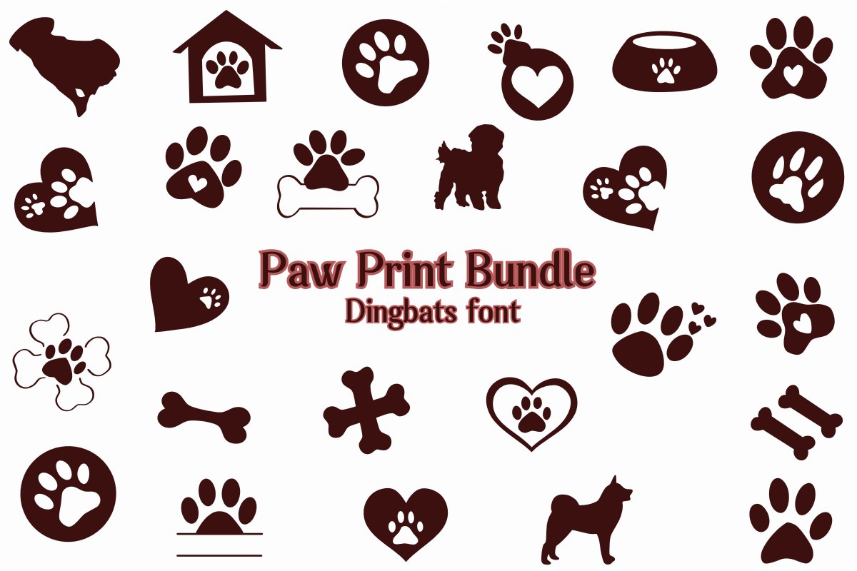 폰트 Paw Print Bundle