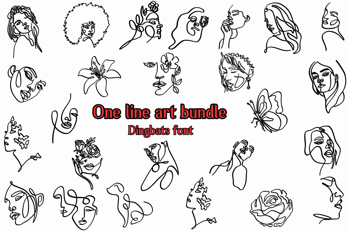 폰트 One Line Art Bundle