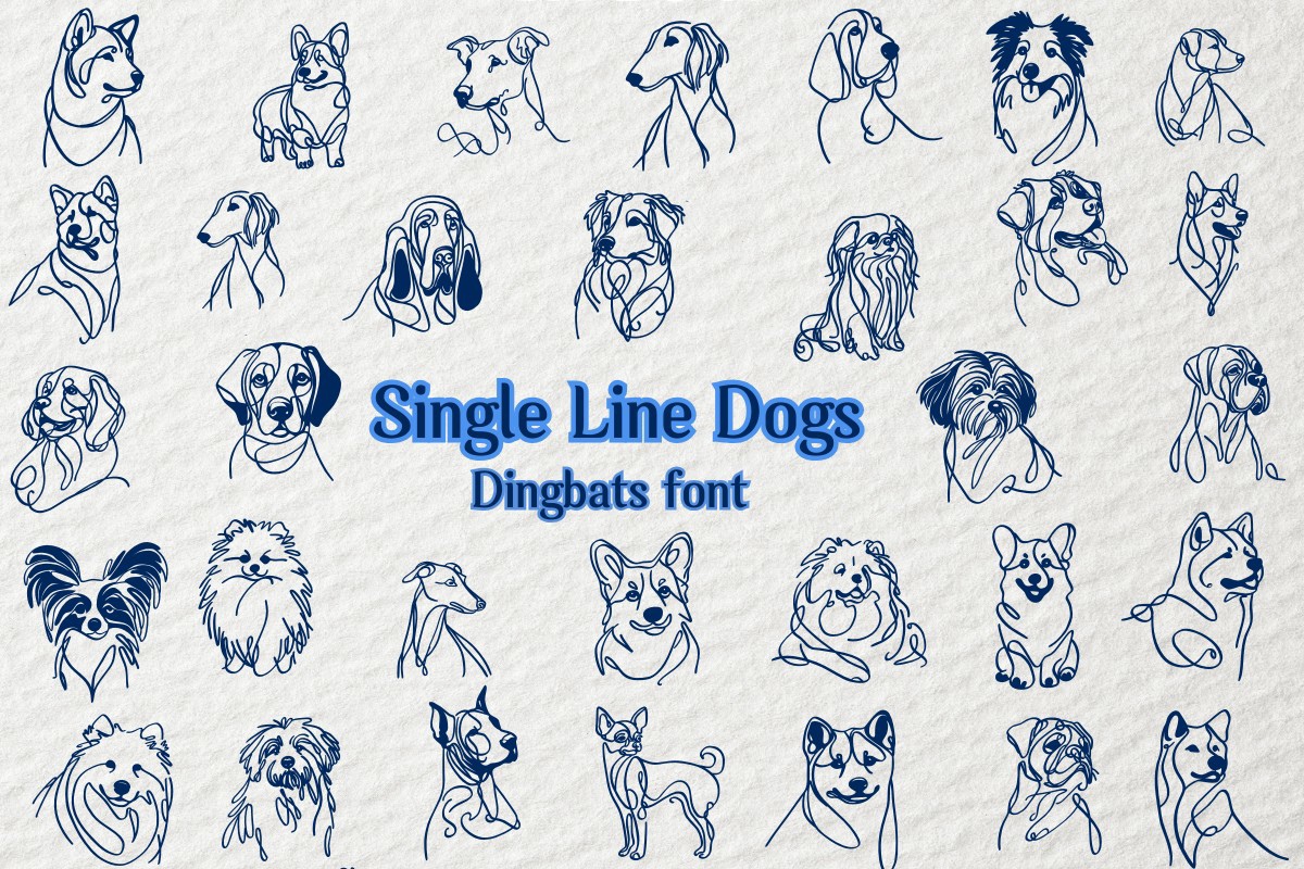 폰트 Single Line Dogs
