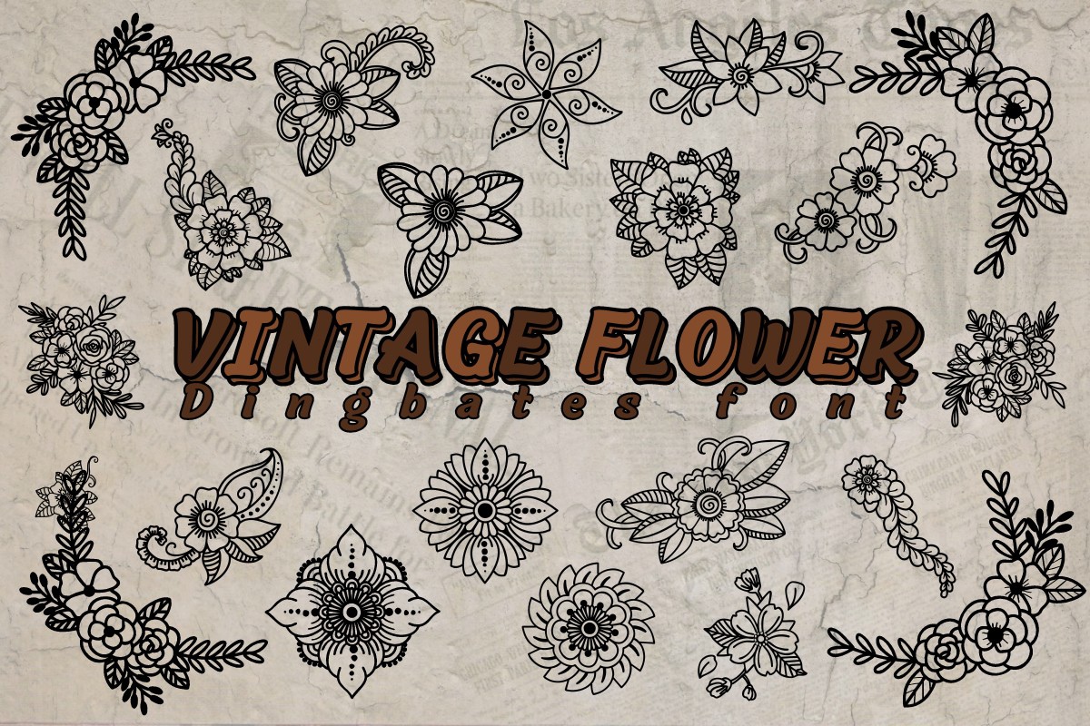 폰트 Vintage Flower