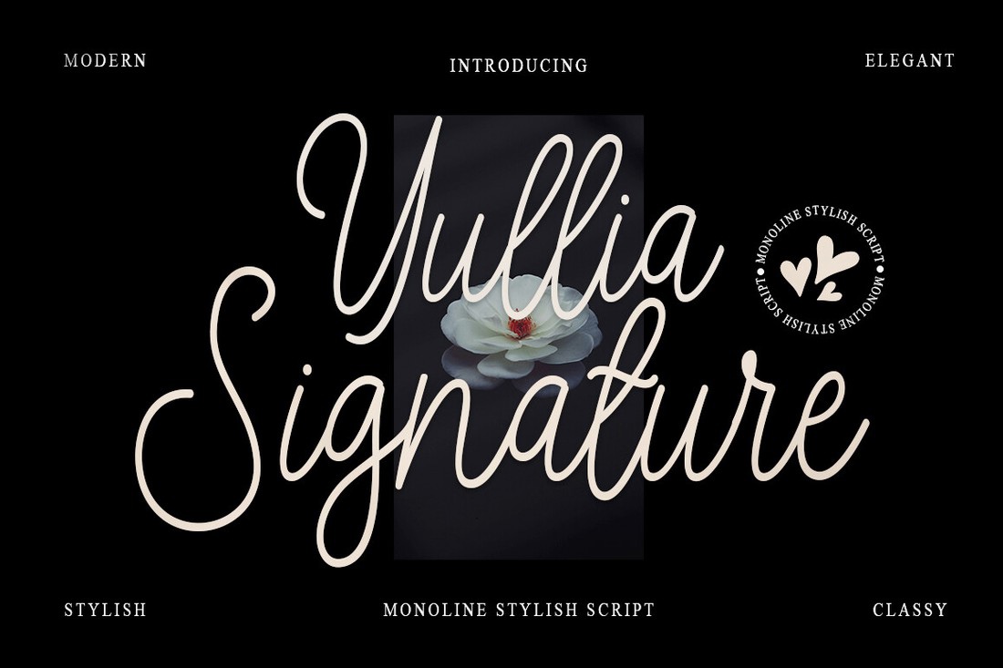 폰트 Yullia Signature 