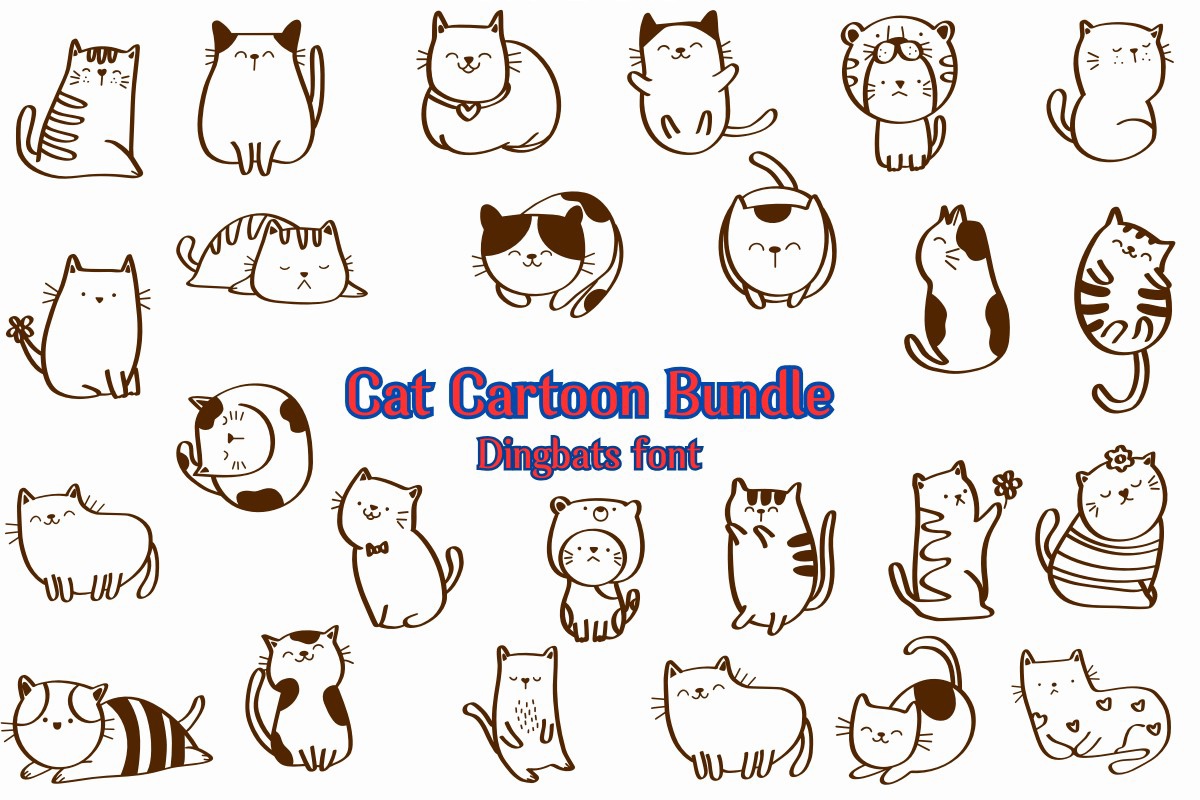 폰트 Cat Cartoon Bundle
