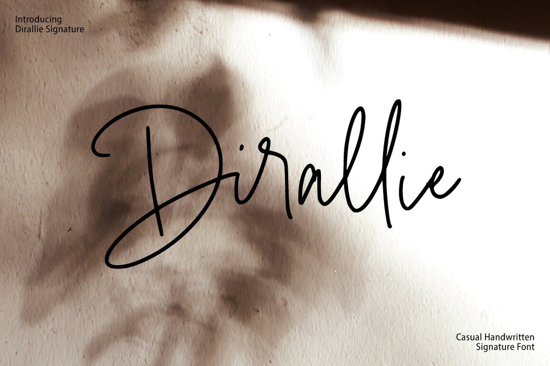 폰트 Dirallie Signature